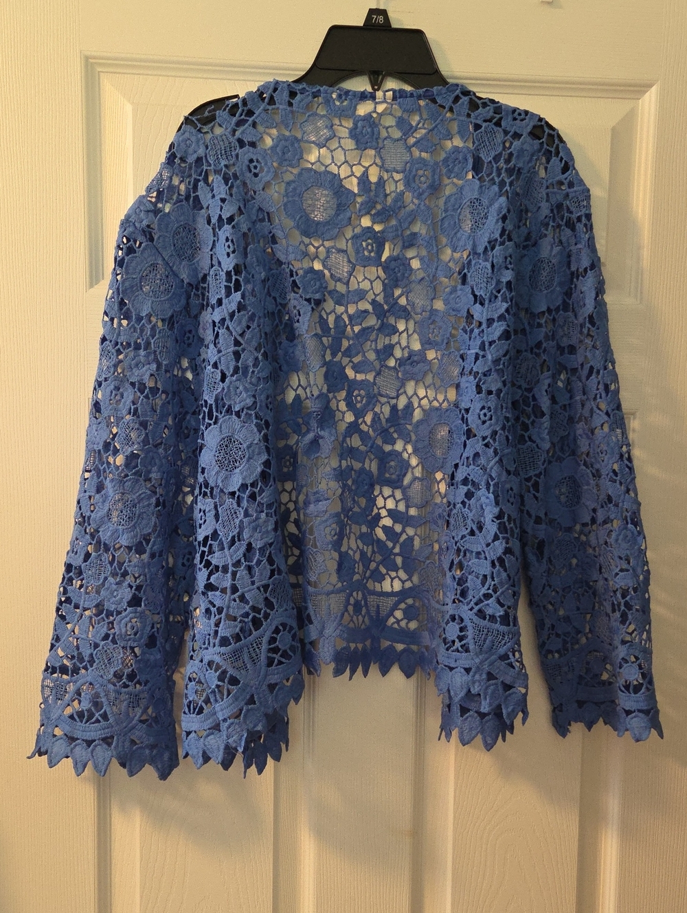 NWT-Adiva Sz.XL Dusty Blue Lace Jacket - Picture 2 of 5
